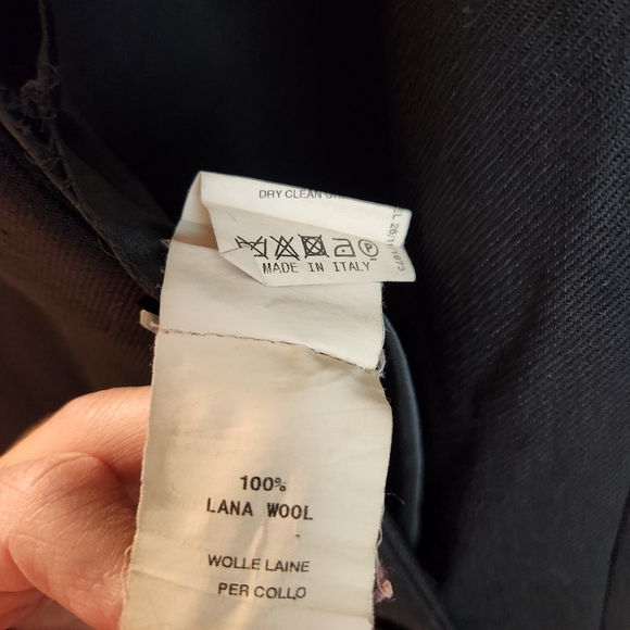 Vintage Emporio Armani Black 100% Wool Long Coat Made in Italy - Picture 3 of 12